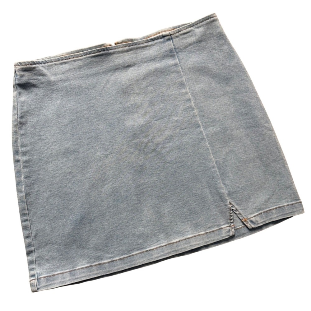 Wild Fable Denim A Line Mini Skirt‎ Light Wash Size 12 90s Vibe